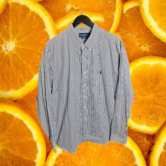 Ralph Lauren Men's‎ Custom Fit Striped Long Sleeve Button-Up Shirt Size XXL - Picture 2 of 7